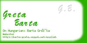 greta barta business card